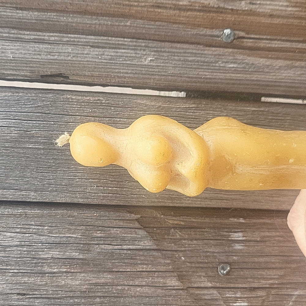 Naked Lady Beeswax Candle